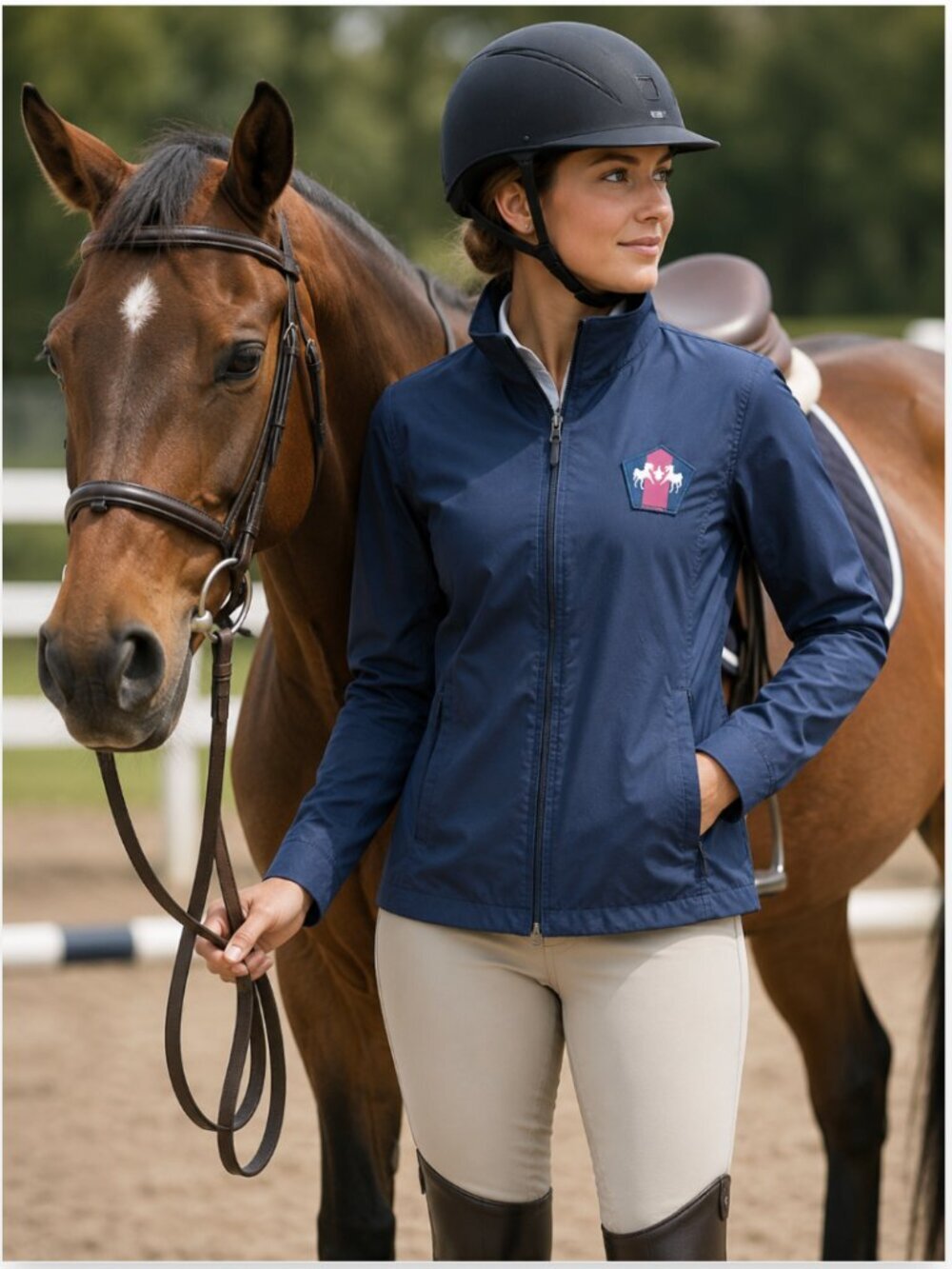 Equine Couture Regatta Jacket Size XL Navy Equestrian Full Zip Stretch Riding